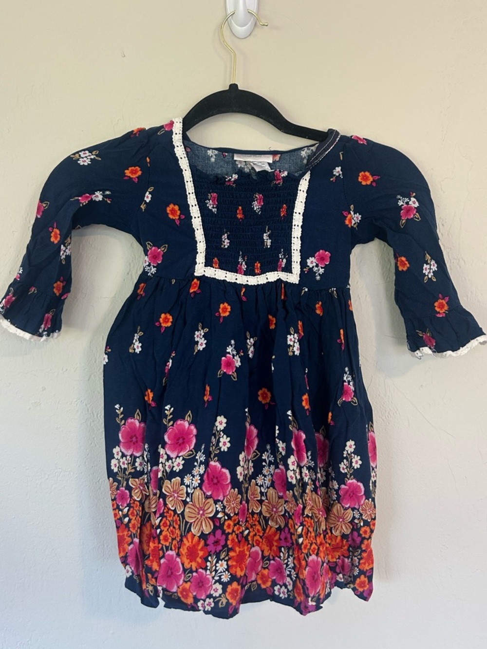 Sweet Heart Rose Girl's Toddler Dress Multicolor Floral Bell Sleeves Sz 5T (1618